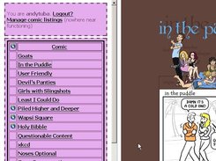 Showing the index and a comic