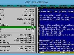 CED running on windows 8.1 - menu of CED