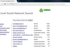 Email social Network Search interface