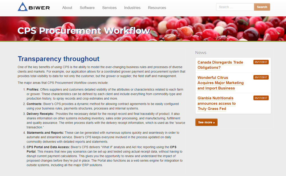 Biwer Commodity Procurement System (CPS) Screenshot 1
