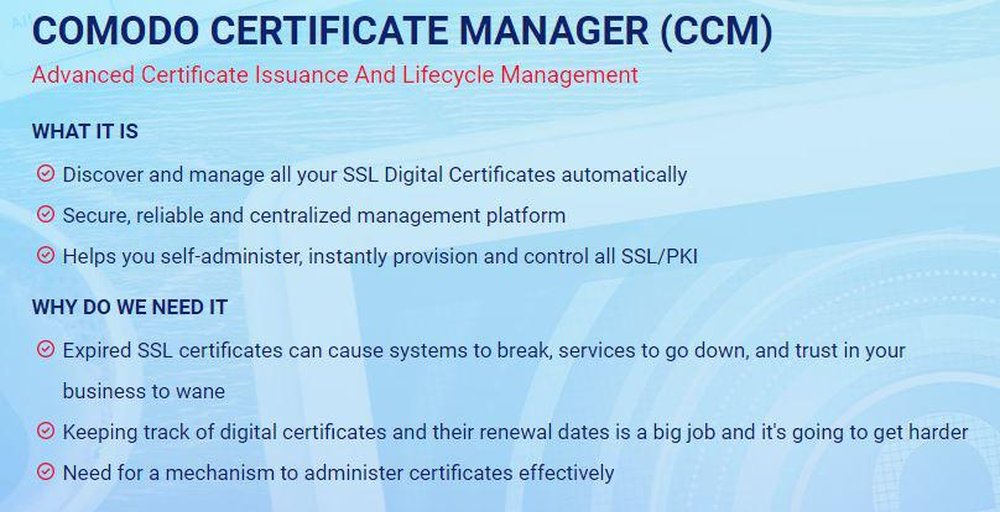 Comodo Certificate Manager Screenshot 1