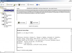 View of the exportable results for one specific sequence.