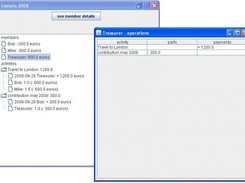 Main window and member's operations details