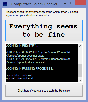 Computrace Lojack Checker Download | Sourceforge.net