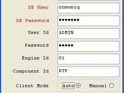 ComuniQ RATING ENGINE Login Screen. 