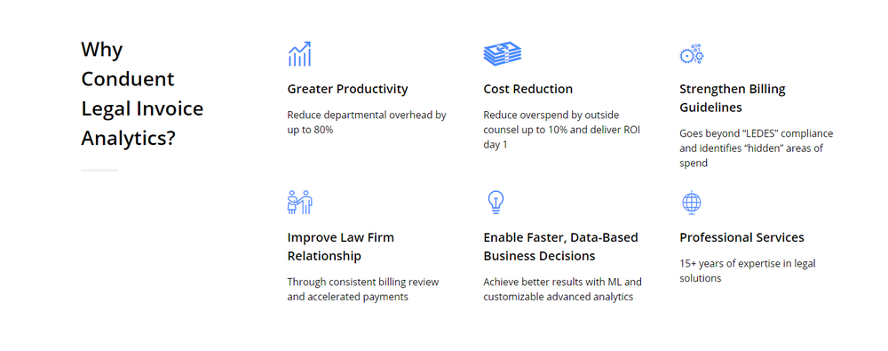 Conduent Legal Invoice Analytics Screenshot 1