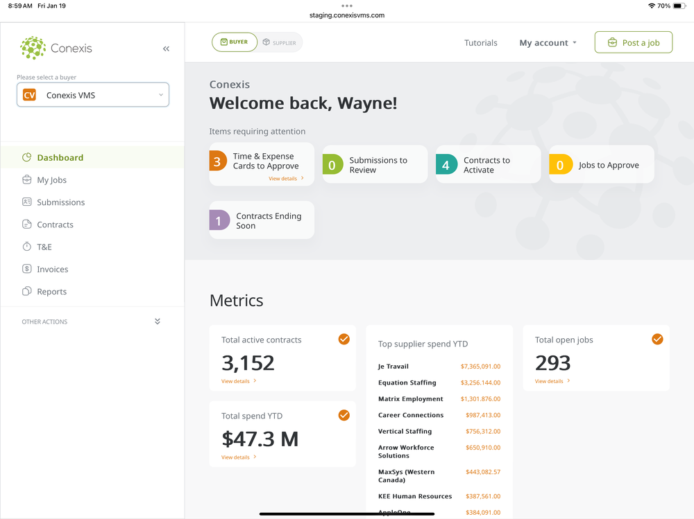 The Conexis Dashboard