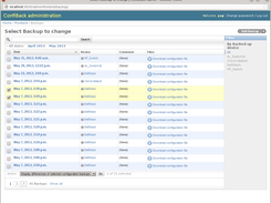 Backup list - Display differences of  selected configuration backups