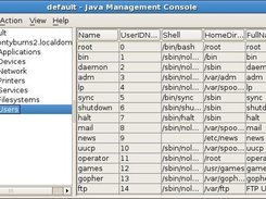 The Java-based front-end, showing current accounts