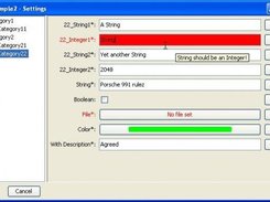 Validation, FileChooser, ColorChooser, automatic generated