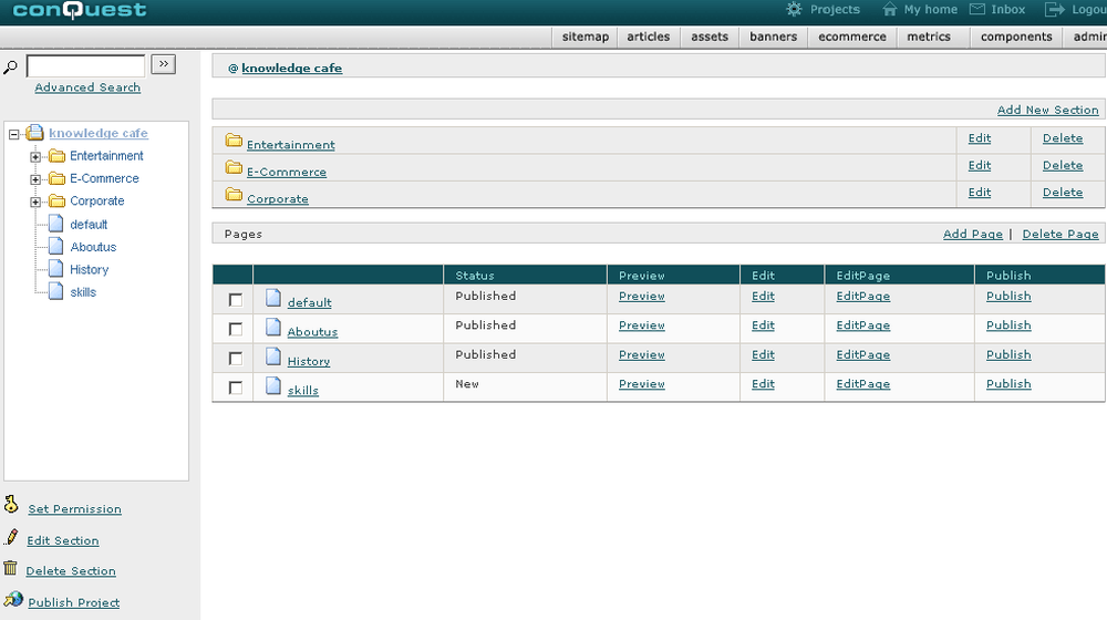 ConQuest CMS Screenshot 1
