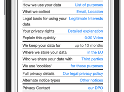 Mobile-friendly "Nutrition Label" style notices