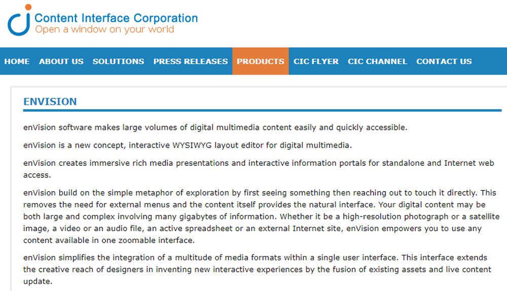 Content Interface enVision Screenshot 1