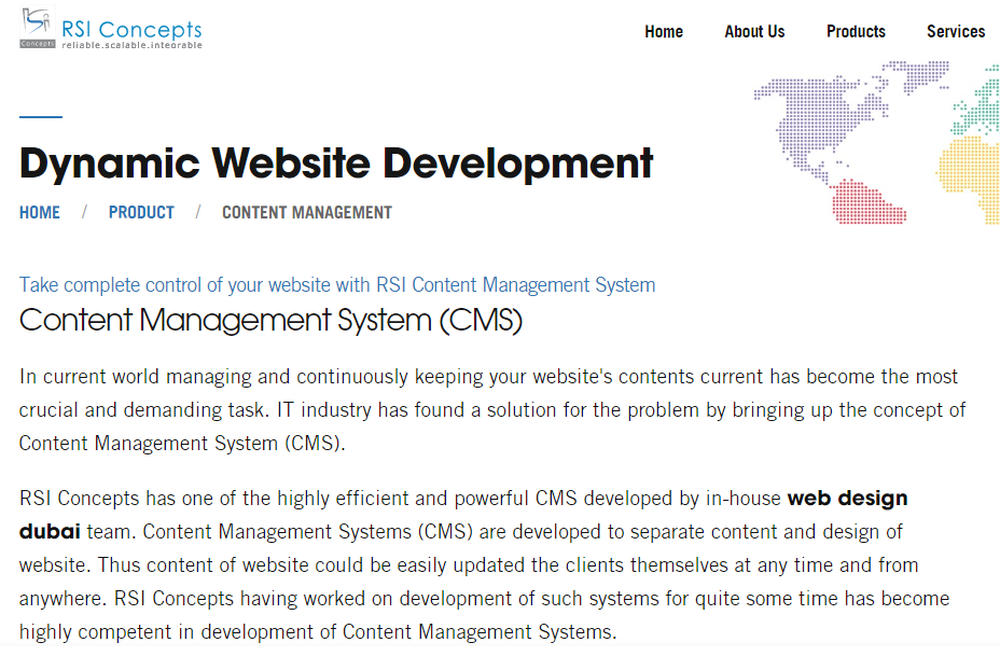 RSI Content Management System Screenshot 1