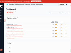 Dashboard - Top keyword opportunities ranked by potential traffic gain from Google Search Console data