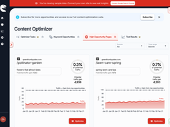 High Opportunity Pages - Traffic potential analysis with trend charts for each page