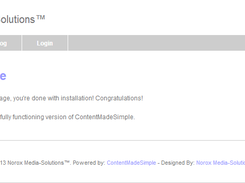 Homepage after installation; Norox Media-Solutions title is only for demonstrations