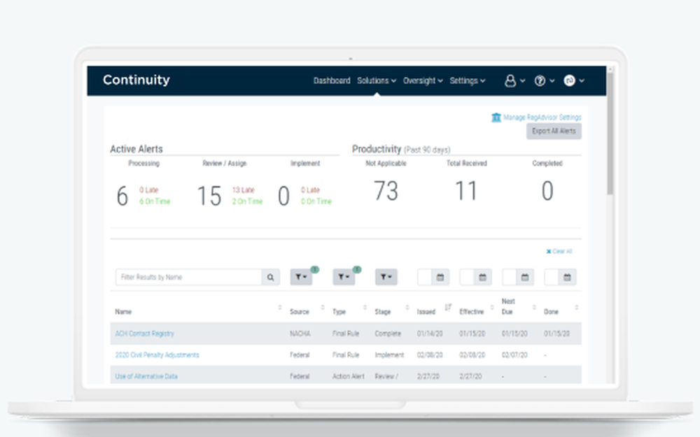 Mitratech Continuity Screenshot 1