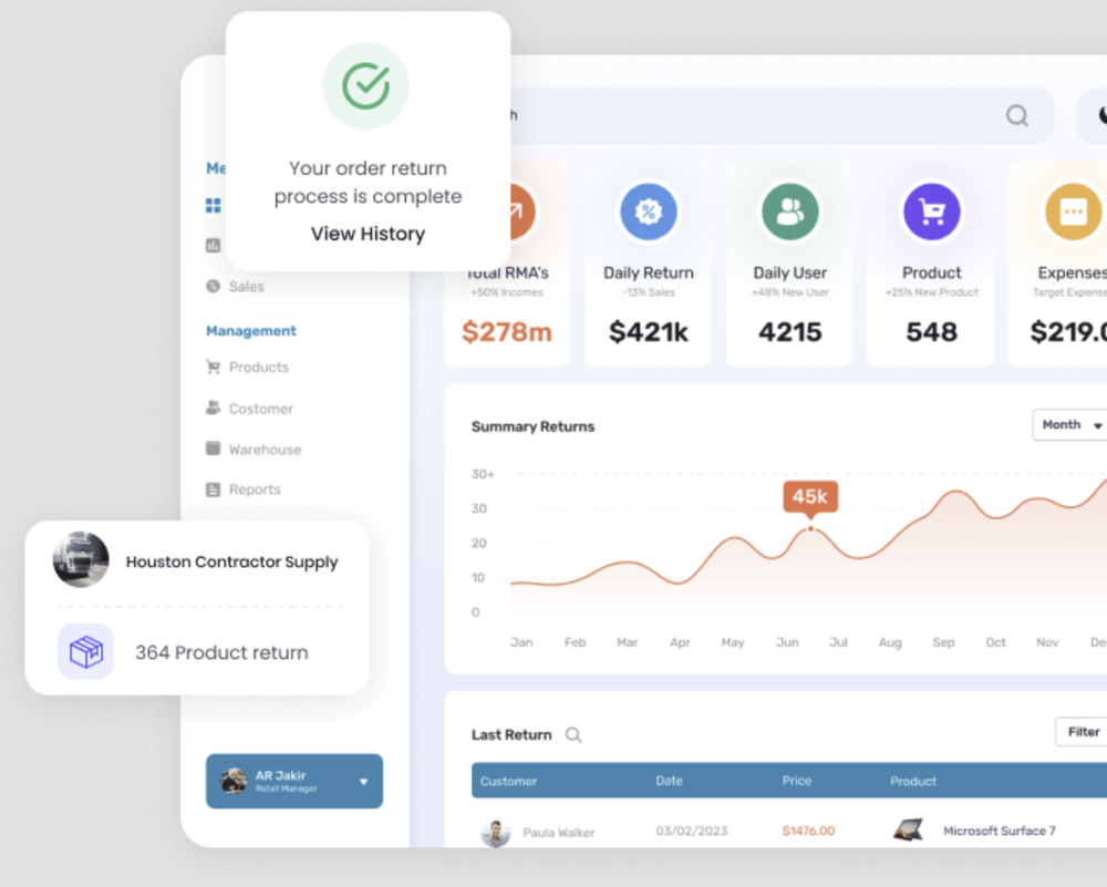 Continuum B2B Returns Screenshot 1