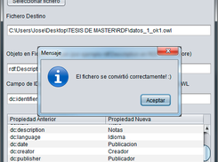 Mensaje de conversión realizada correctamente