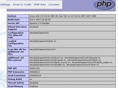 Displaying php info of the server