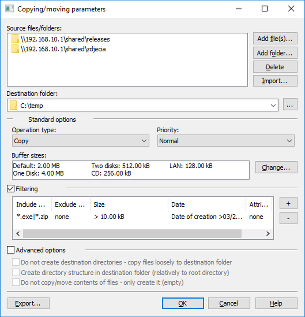 Copy Handler Screenshot 1