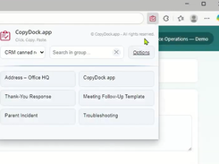 One click buttons for repeatable team text