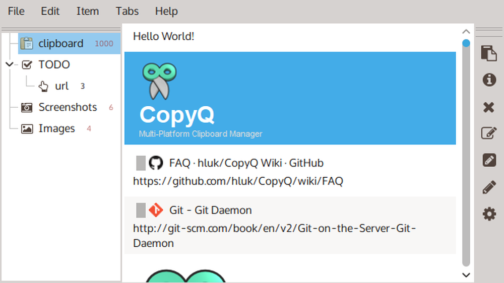 CopyQ Screenshot 1