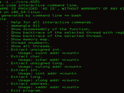 coda interactive command line help