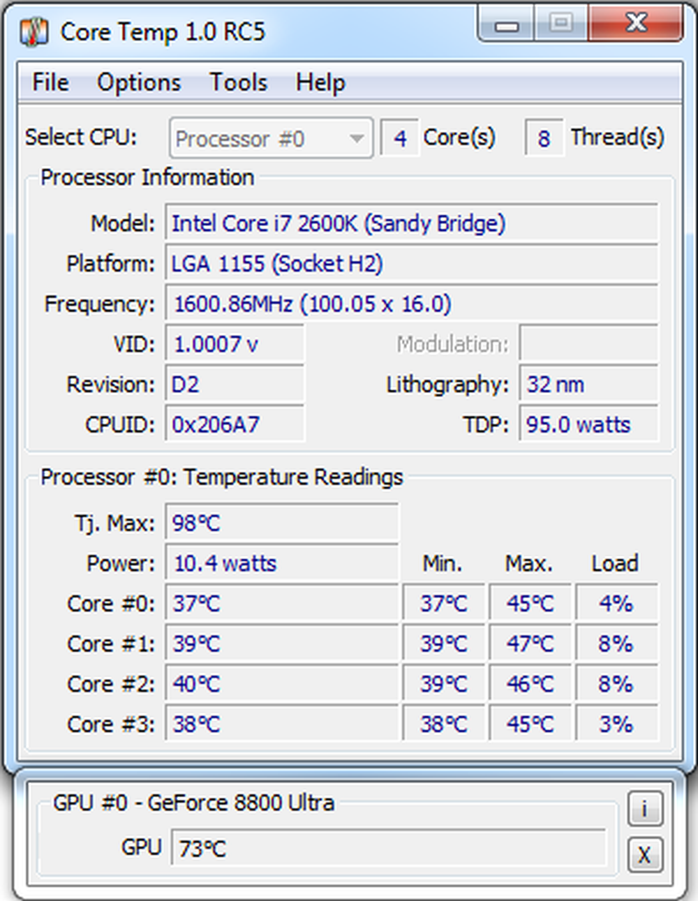 Core Temp Screenshot 1