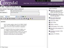 Example of page being edited with the WYSIWYG editor
