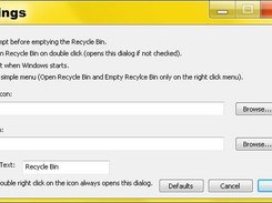 CornerBin Settings Dialog
