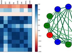 Heat-map and Correlation network for gene expression