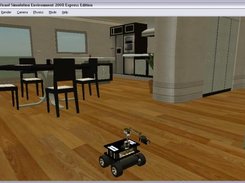 The simulated CoroBot in an apartment environment