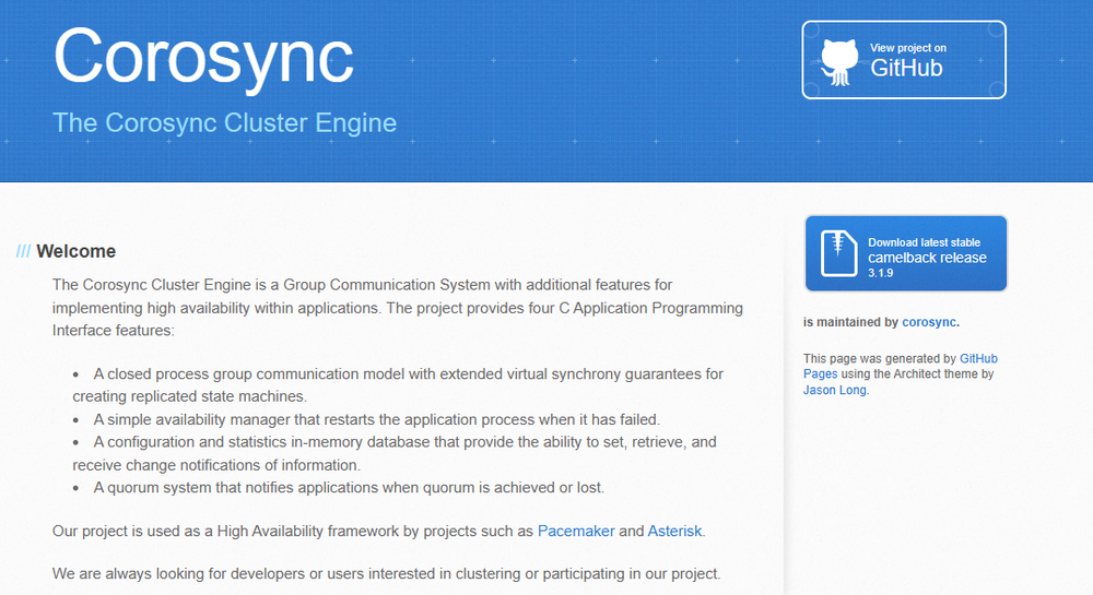 Corosync Cluster Engine Screenshot 1