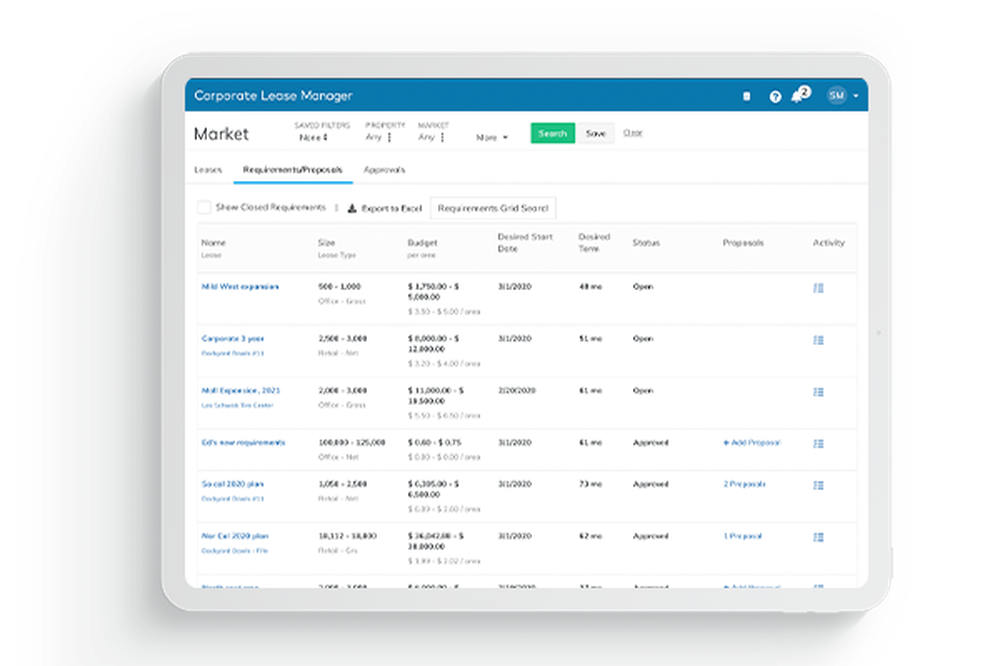 Yardi Corporate Lease Manager Screenshot 1