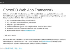 This is a logged in CorsoDB Account page on a desktop model.