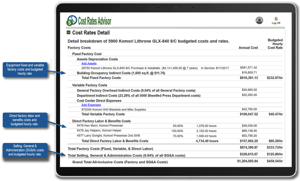 Cost Rates Advisor Screenshot 1