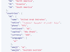 Countries, Languages & Continents data Screenshot 1