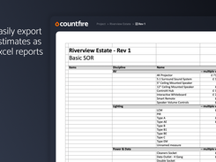 Easily export estimates as excel reports 