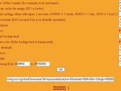 User interface, generated code field and the demo image