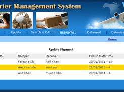 Courier Management System - Delivered Courier List