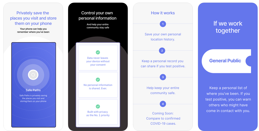 COVID Safe Paths Screenshot 1