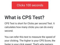 Clicks Per Second - CPS Test