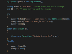 Updating a table