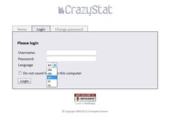 Login screen