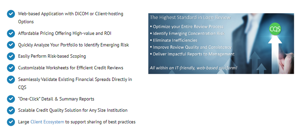 Credit Quality Solution (CQS) Screenshot 1