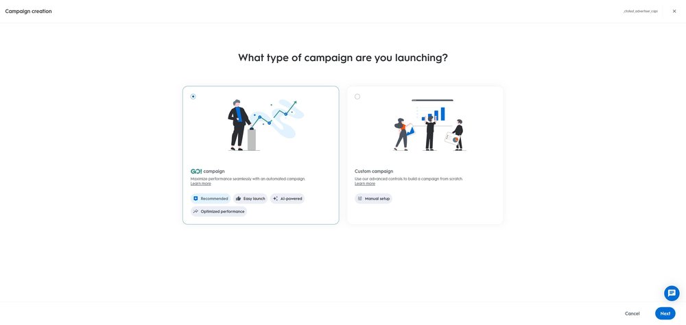 Select campaign type.