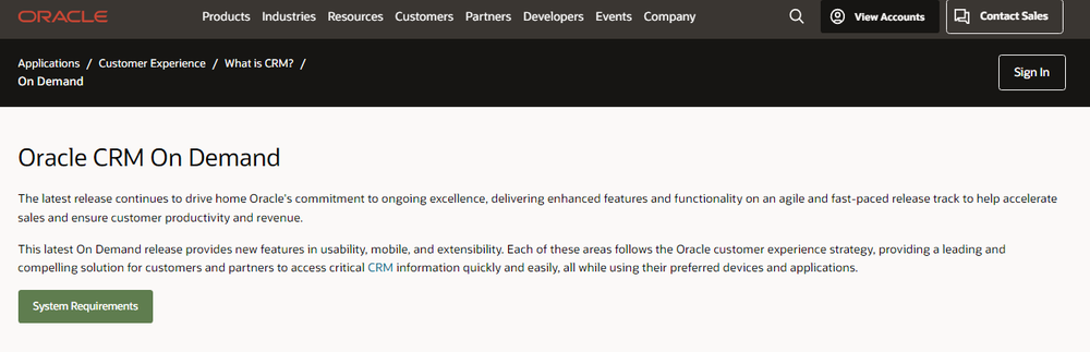 Oracle CRM On Demand Screenshot 1