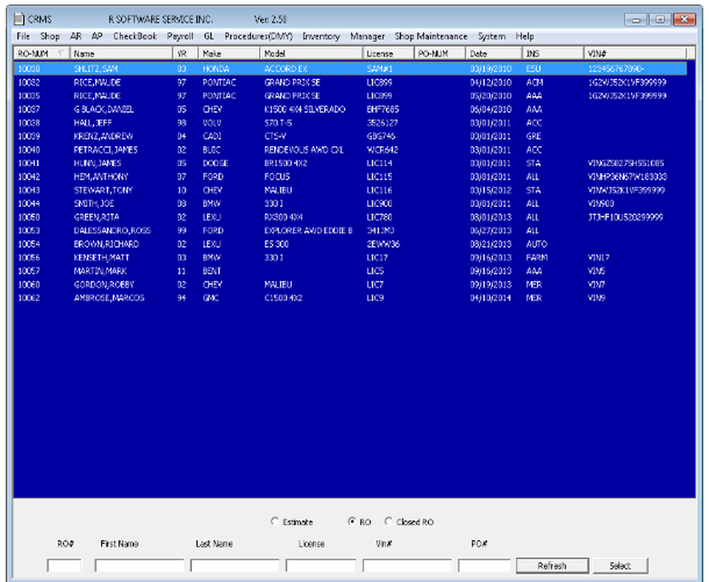 CRMS Screenshot 1